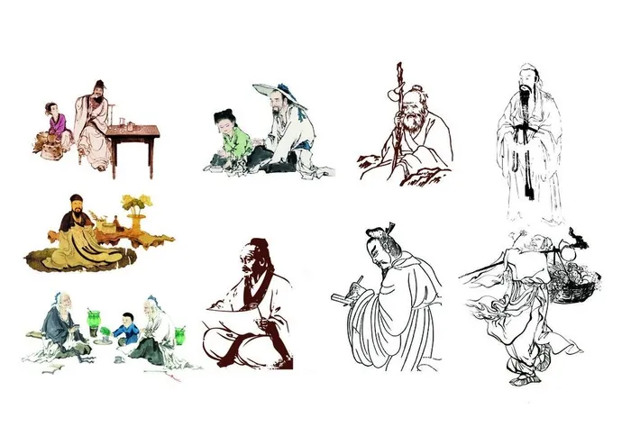 古代中医人物图片cdr矢量模版下载