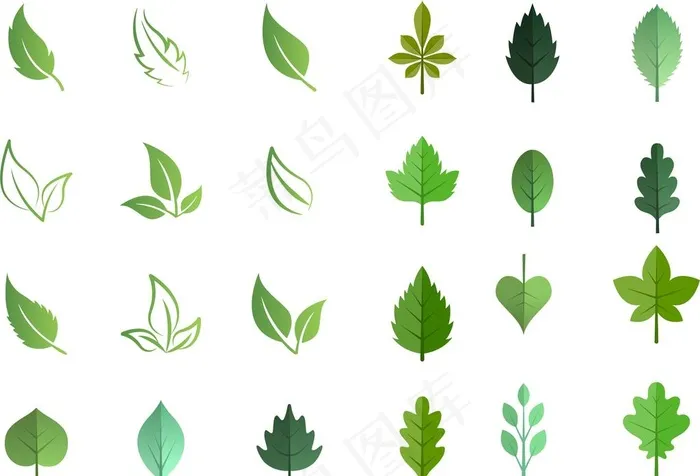 绿叶 叶子 树叶图片ai矢量模版下载
