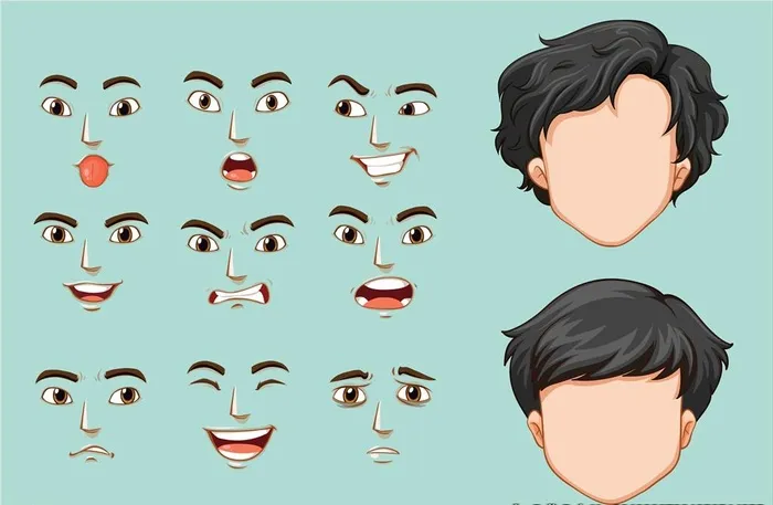 脸部表情菜鸟图库片ai矢量模版下载