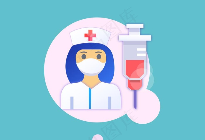护士打针矢量图片
