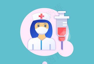 护士打针矢量图片