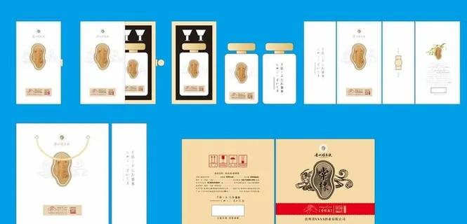 白酒棠棣酒包装平面图印刷图片