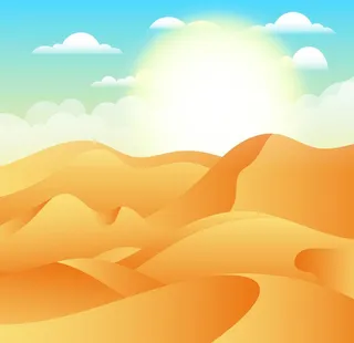 卡通手绘沙漠插画图片
