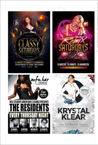 欧美风酒吧夜店夜场ktv海报（源文件不含人物）图片