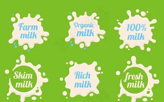 活泼牛奶标签图片