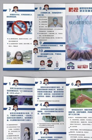 防控新冠肺炎三折页DM单图片
