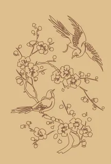 花鸟系列 硅藻泥花纹图片