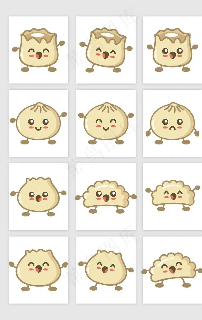 卡通包子图片ai矢量模版下载