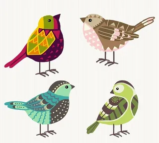 手绘几何鸟图片