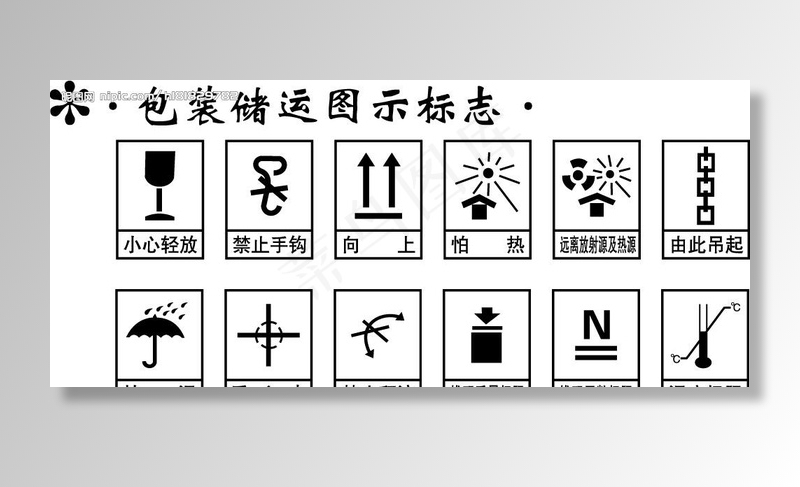 包装储运图示标志矢量图图片