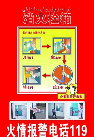 消防栓使用标识贴图片