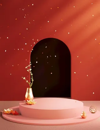 立体展台 C4D电商海报 台子图片