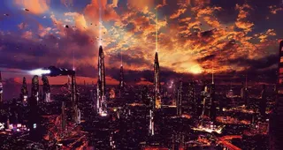 赛博朋克风未来科技插画图片