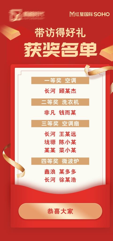 红金信封H5房地产活动获奖名单图片(750x1493)psd模版下载