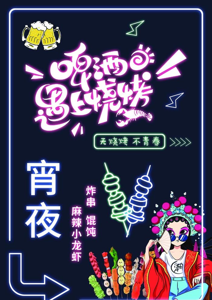 无啤酒不烧烤图片(3071x4488)psd模版下载
