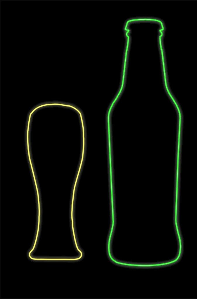 霓虹灯酒杯酒瓶图片