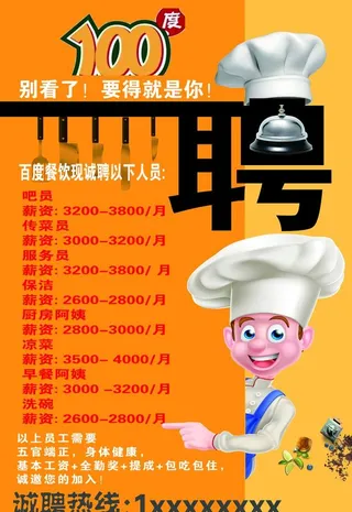 饭店招聘海报图片
