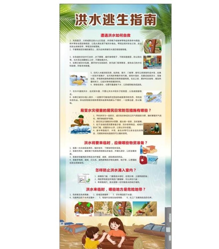 洪水逃生图片cdr矢量模版下载