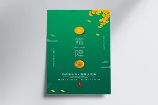 霜降节气简约手机海报图片