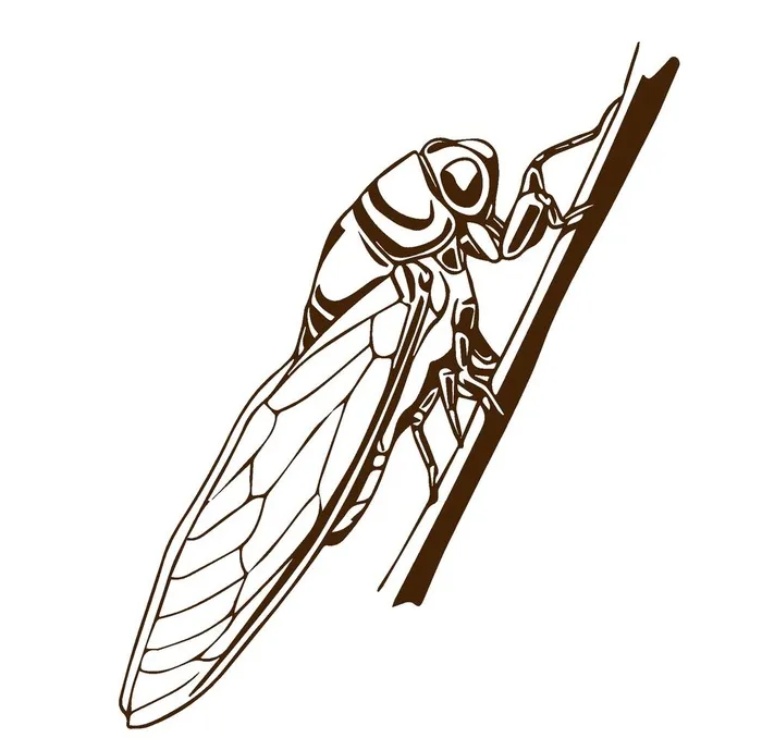 手绘卡通知了蝉昆虫动物插画图片