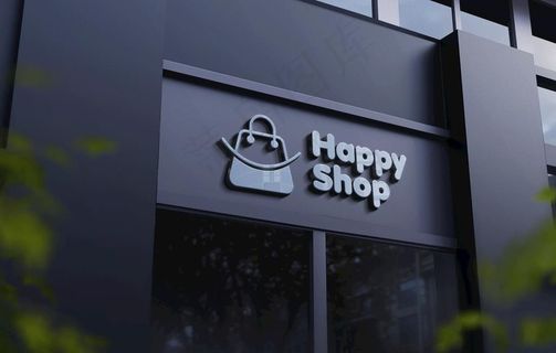 门头logo样机效果图图片