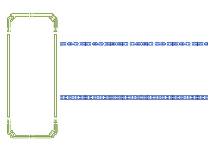 手绘矢量图中国古风边框元素图片