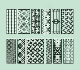 中式屏风 传统窗格雕刻 图片