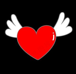 带着翅膀的爱心图片