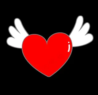 带着翅膀的爱心图片