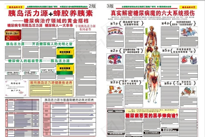 糖尿病报纸图片cdr矢量模版下载