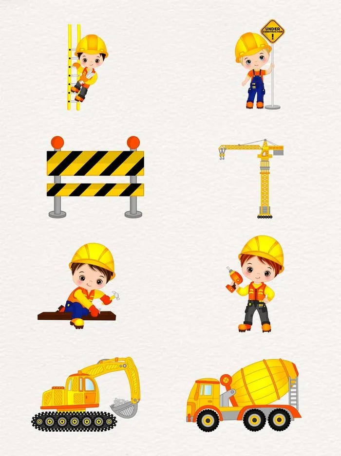 卡通建筑工人图片