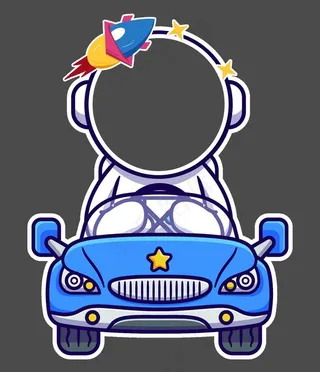 卡通宇航员拍照框图片