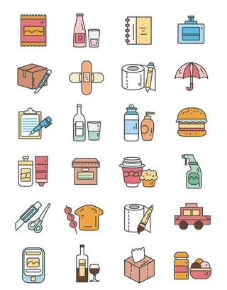 手绘图标卡通商店图片