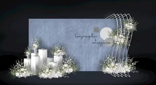 手绘婚礼 花艺 玫瑰 白色花图片