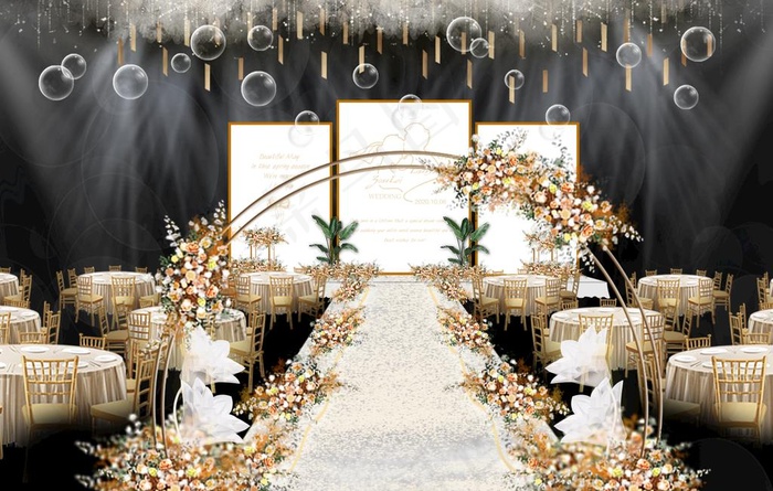香槟色婚礼设计图片