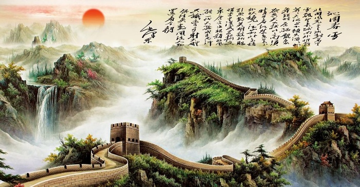 沁园春雪万里长城图片(9071x5669)psd模版下载