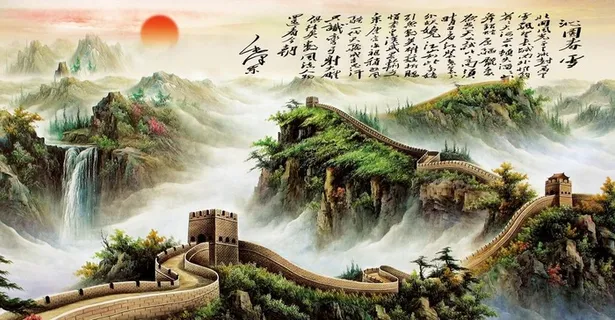 沁园春雪万里长城图片