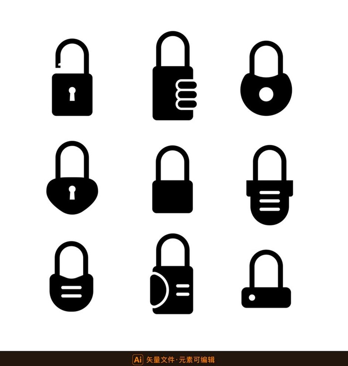 锁矢量图标图片