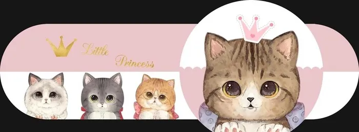 手绘可爱猫咪装饰画图片