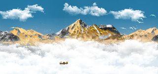 新中式水墨山水图片