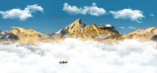 新中式水墨山水图片