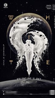 酒吧白色情人节派对概念海报图片