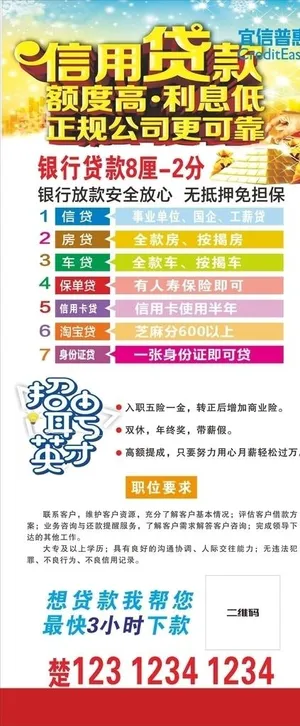 信用贷款展架图片