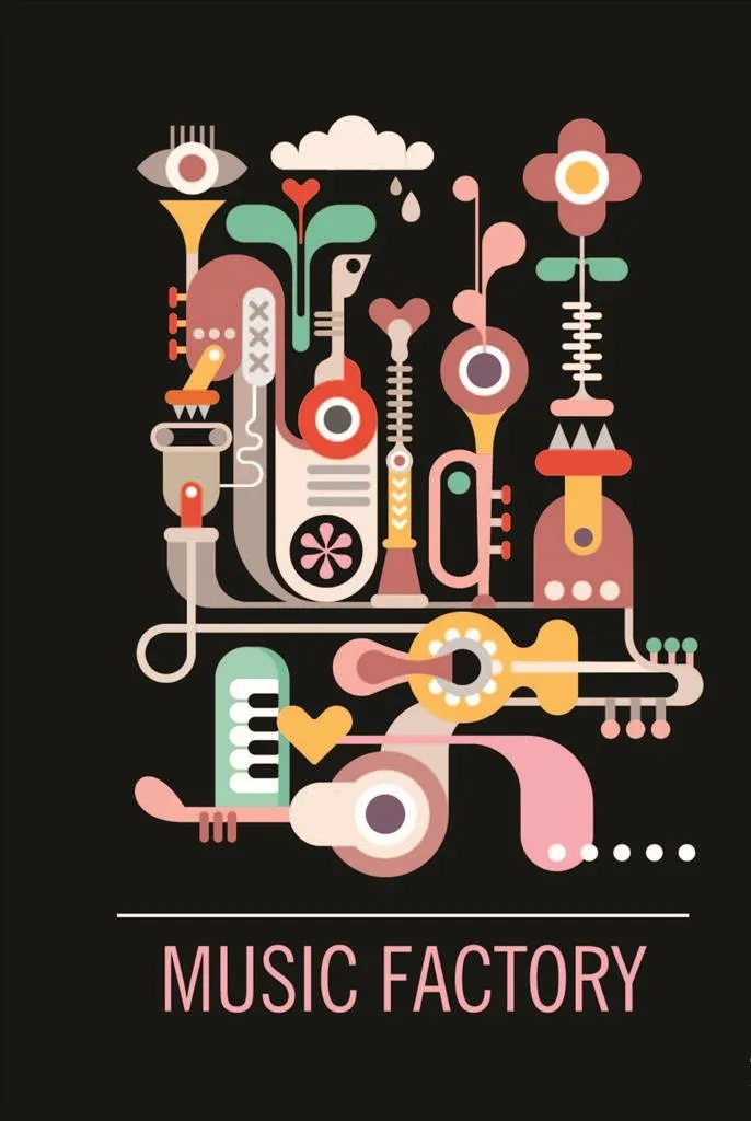 涂鸦抽象乐器花卉矢量图下载图片ai矢量模版下载