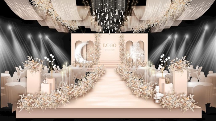 香槟色婚礼图片