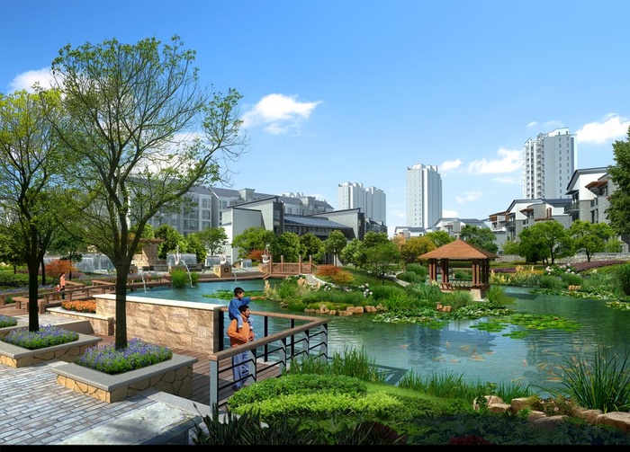 景观效果图  图片(1024x768)psd模版下载