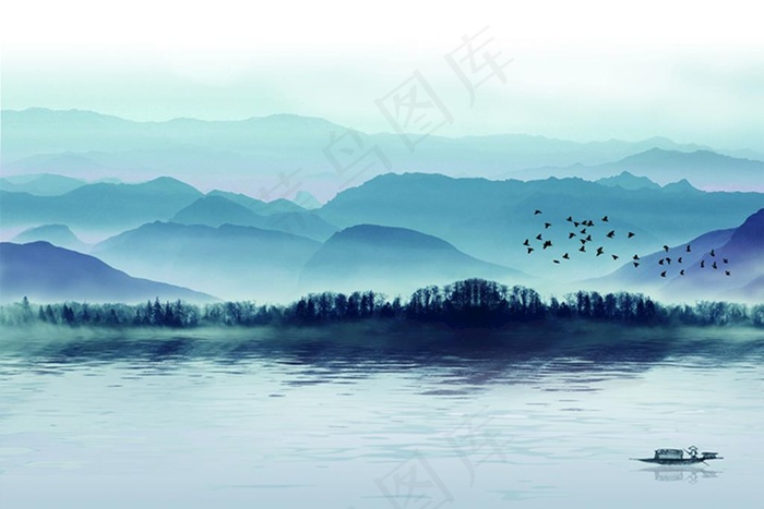 水墨山水画图图片