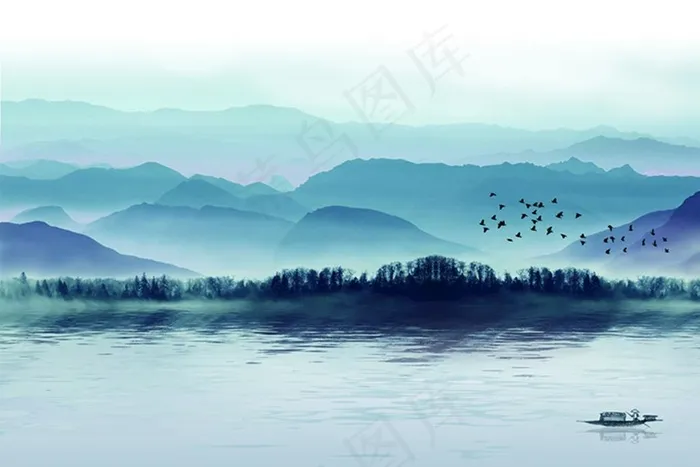 水墨山水画图图片