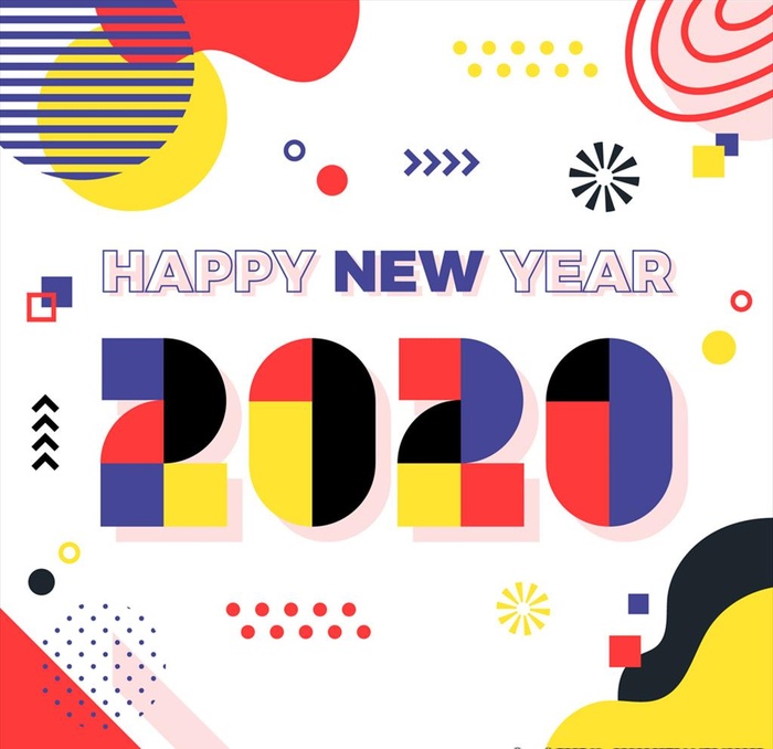 拼色新年艺术字图片