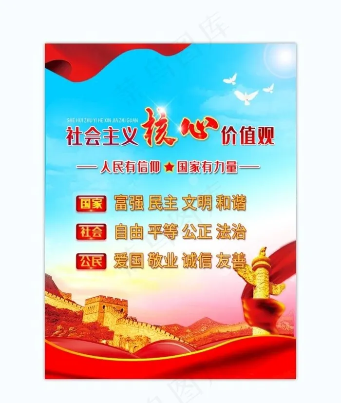 核心价值观 图片(3543x4724)psd模版下载